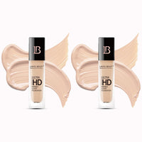 Lakyou Beauty Ultra HD Invisible Cover Foundation | Waterproof | Long Lasting | Light Weight | Shade-02(Soft Ivory) | Pack Of 2