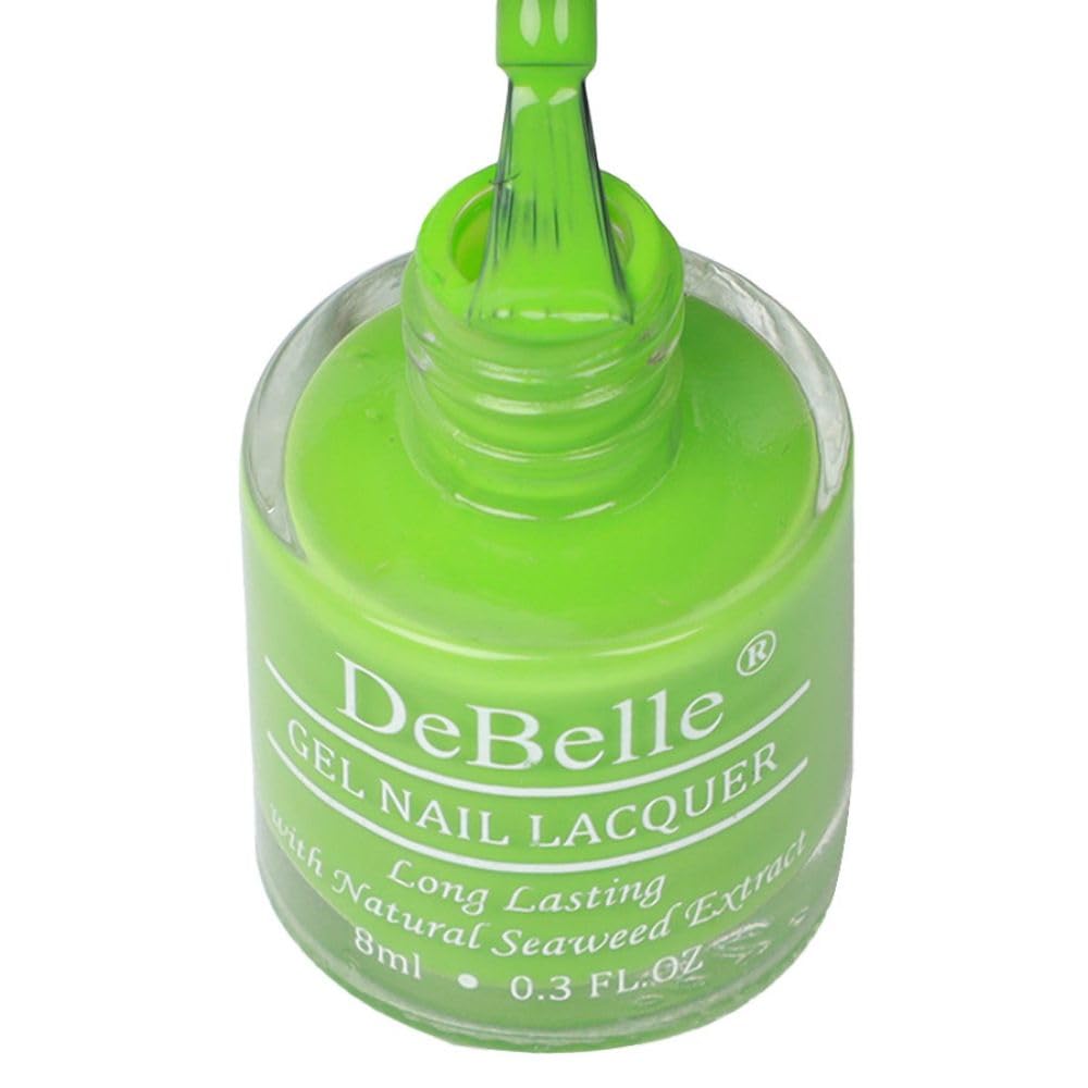 Debelle Gel Nail Polish Matcha Cookie (Parrot Green Nail Paint)|Non Uv - Glossy Finish |Chip Resistant | Seaweed Enriched Formula| Long Lasting|Cruelty And Toxic Free| 8Ml
