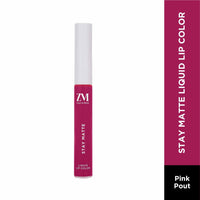 ZM Stay Matte Transfer-proof Lip Color | Matte Texture | Liquid Lipstick | Waterproof and Smudgeproof | Cruelty-free, 6 ML (Pink Pout)