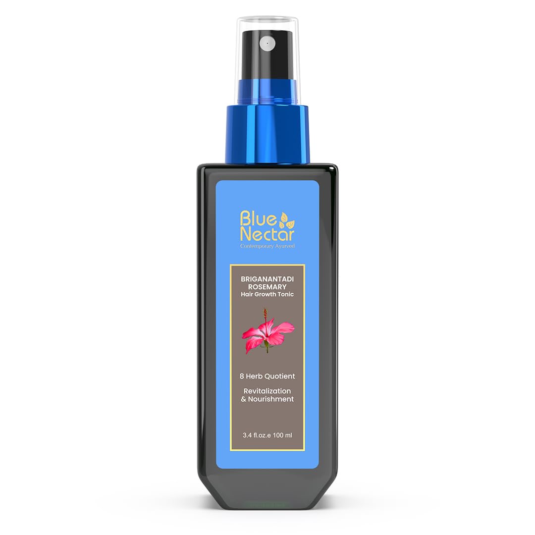 Blue Nectar Advanced Plant Based Rosemary Hair Growth Serum, Natural Alternate for Redensyl for Hair Growth | Intensive Ayurvedic Hair Serum for Women & Men for Healthy Hair & Scalp with Bhringraj (8 Herbs, 100 ml)