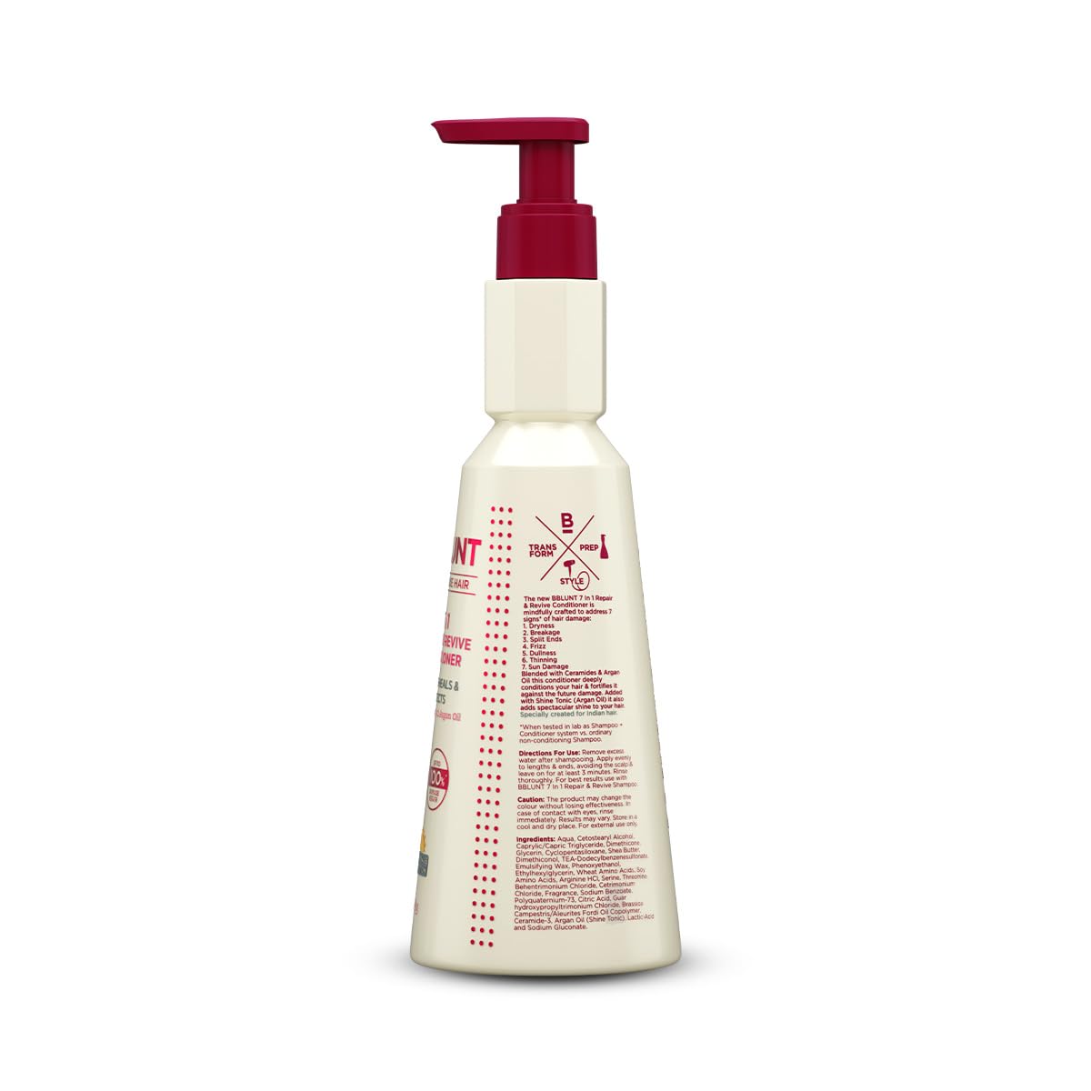 BBLUNT 7 in 1 Repair & Revive Conditioner for Upto 100% Damage Repair - 250 g | Addresses 7 Signs of Hair Damage | Enriched with Ceramides & Argan Oil