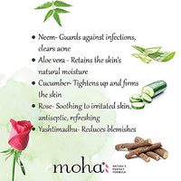 moha: Aloe Vera Gel 200 gm and Herbal Face Wash 100 ML | Face Wash With Goodness Of Neem, Aleovera, Cucumber, Rose Combo Pack