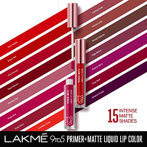 LAKMÉ 9 to 5 Primer + Matte Liquid Lipstick - Mp1 Everyday Pink, 4.2 ml