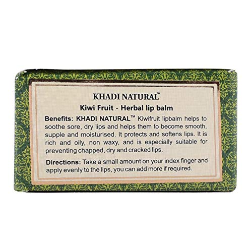 KHADI NATURAL Kiwi Fruit Lip Balm with Beeswax and Honey, 5g