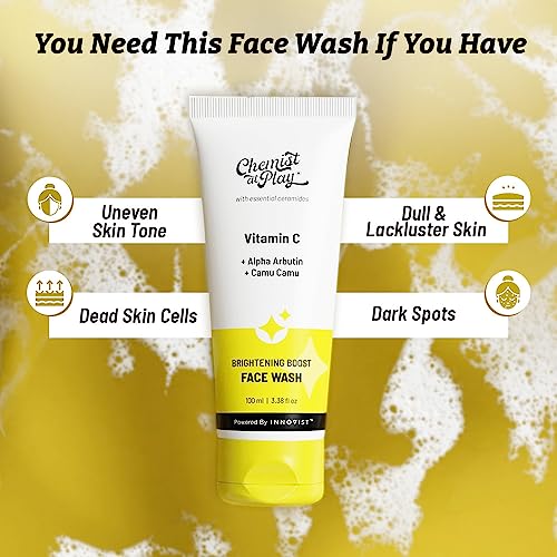 Chemist at Play Anti-Aging Body Lotion with 4% Retinol, Niacinamide & Zemea 200ml + Brightening Boost Face Wash | Brightens & Gives Radiance | Cleans Oil & Dirt 100 ml