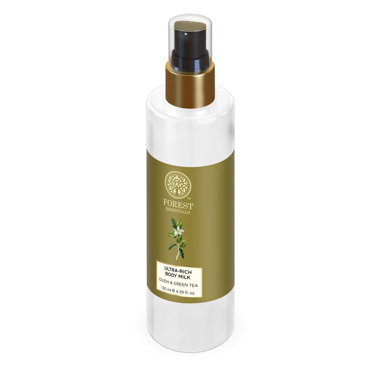 Forest Essentials Ultra-Rich Body Milk Oudh & Green Tea | Natural Moisturizing Body Lotion For Instant Hydration | Ayurvedic Body Moisturizer, Paraben Free| For Women & Men | 130 ml