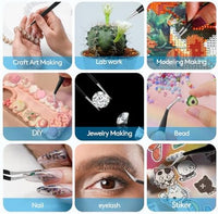 YHYZ 7pcs Precision Tweezers Set, Premium Anti - Static Stainless Steel ESD Tweezers Set Kit for Electronics, Sodlering，Jewelry, Craft, Laboratory Work, DIY