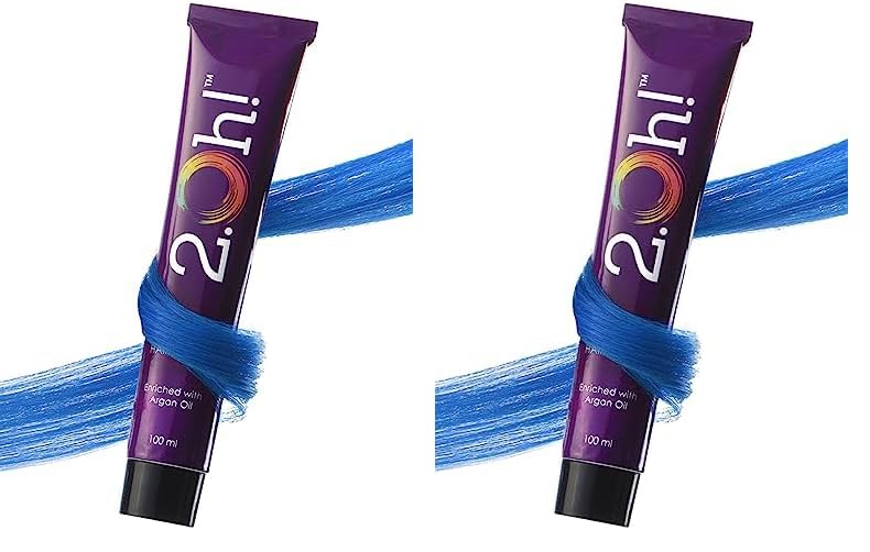 2.Oh! Italian- Blue Hair Color For Women & Men | Ammonia-Free DIY Semi Permanent Hair Color | Enriched with Argan Oil | Lasts upto 12-15 Washes (Pack of 2)