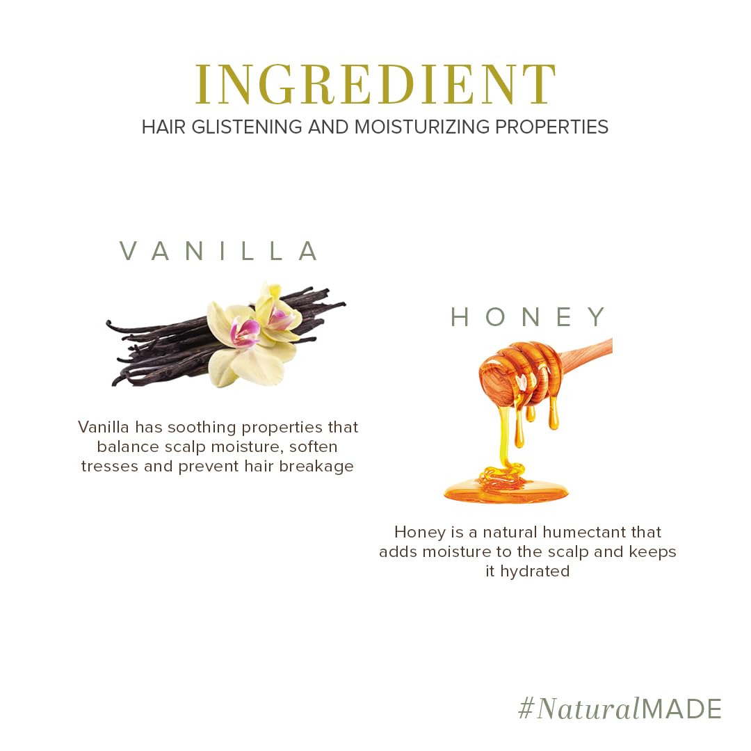 Khadi Natural Honey & Vanilla Hair Shampoo | Herbal Shampoo for Soft Hair | Shampoo for Hair Growth | Anti-Dandruff Shampoo | Suitable for All Hair Types | 210 ml