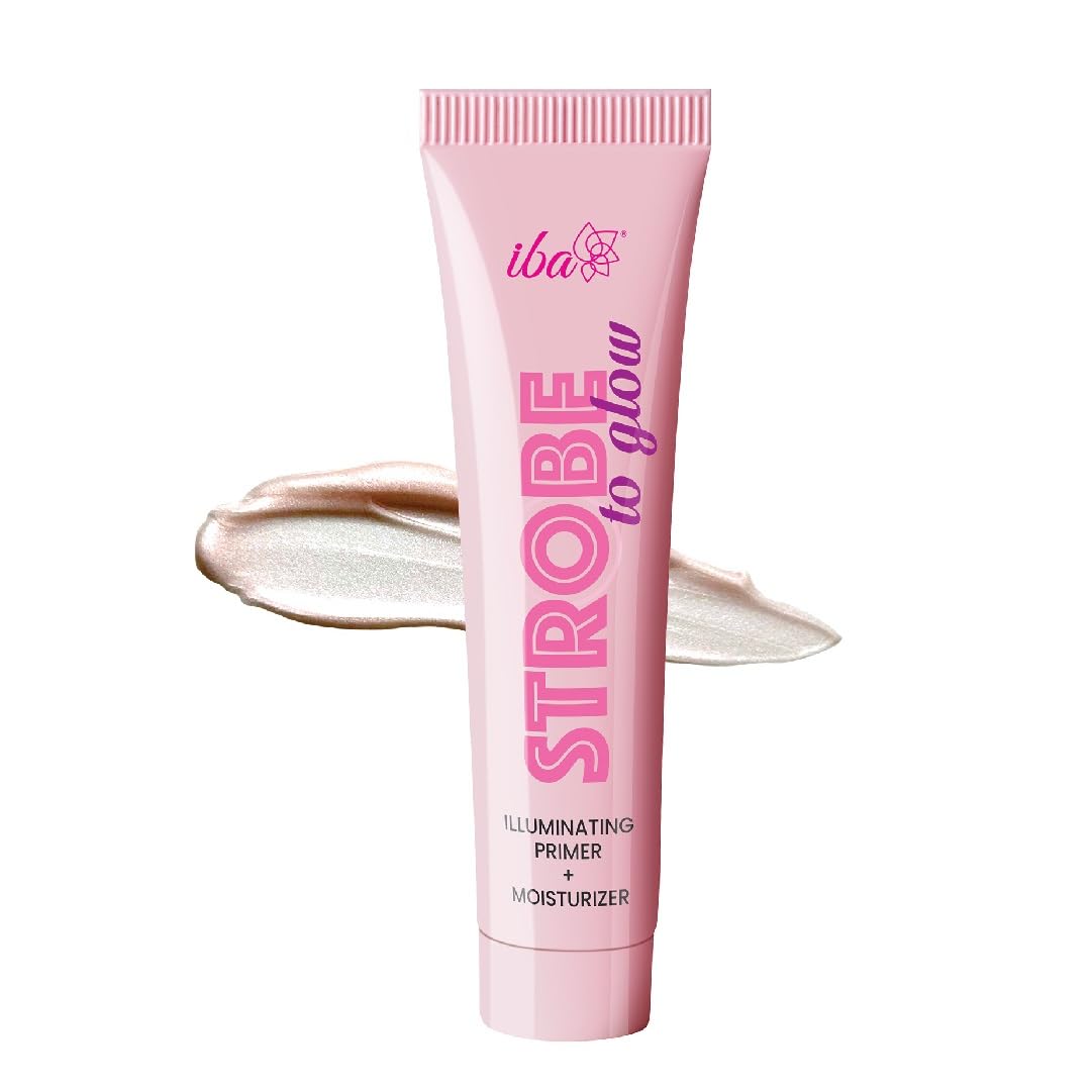 Iba Strobe to Glow Illuminating Primer + Moisturizer, 25gm | Skin Radiance Cream + Highlighter for Face | For Dewy Instant Glow | Boosts Hydration | Enriched Vitamin C | For All Skin Types | Halal Certified & Vegan Makeup