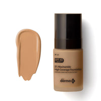 The Derma Co 2% Niacinamide Medium Coverage Liquid Foundation For All Skin Types With 1% Hyaluronic Acid & Spf 40 Pa+++ For 12 Hour Long Stay & Oil Control - 03 Natural, Pack Of 1