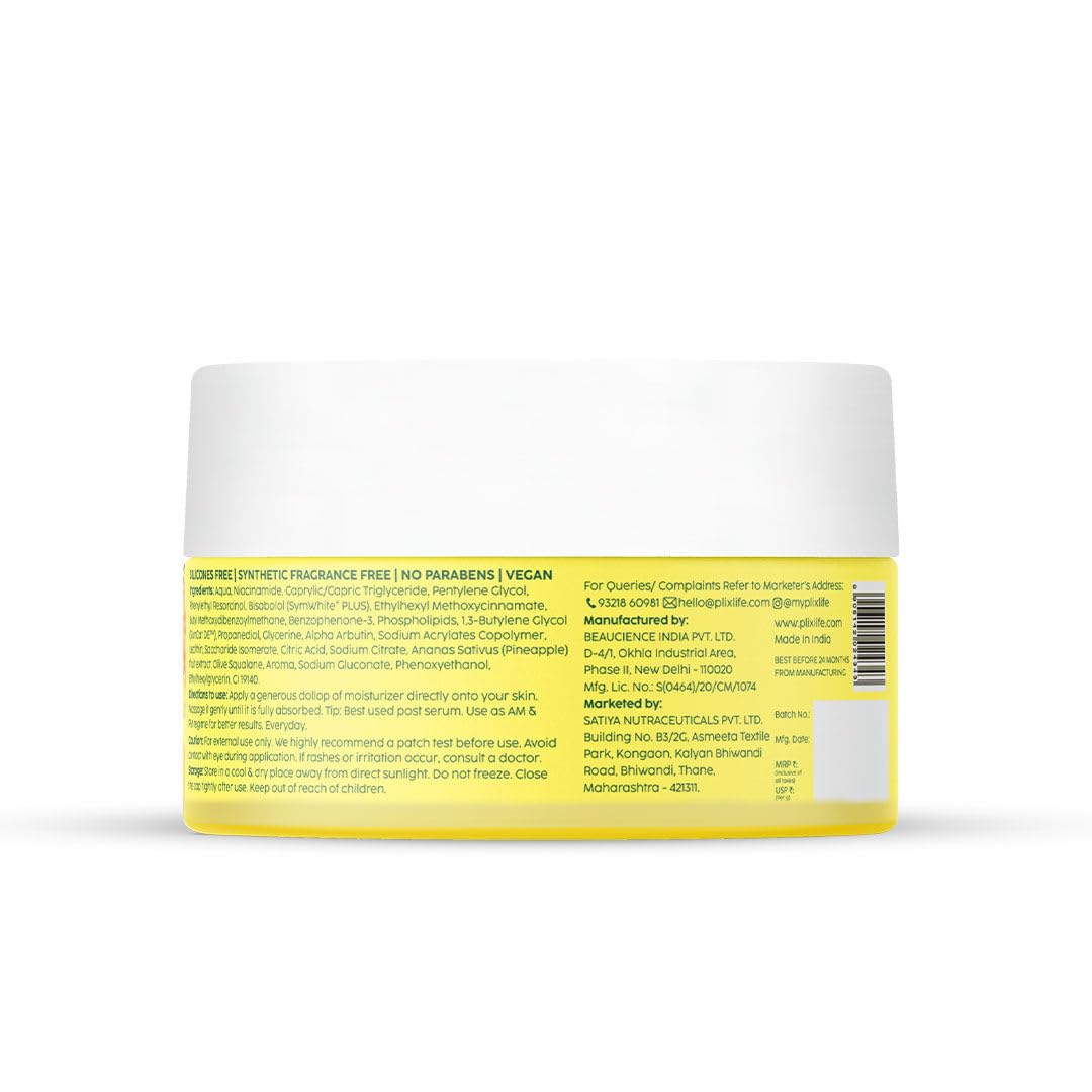 PLIX - THE PLANT FIX Skin Depigmentation Pineapple Face Cream For Women & Men|Hyperpigmentation,Tan Removal & dark Spot Corrector|With Alpha Arbutin & SymWhite PLUS For Radiant & Even Toned Skin|50 g