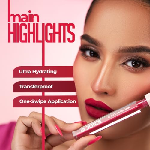 Juice Matte Luxe Lipstick - Vitamin E Enriched, Smudge-Free with Bio Retinol, Moisturizing Lock Technology, SPF 15, Long-Lasting (Plum Tart - M14)
