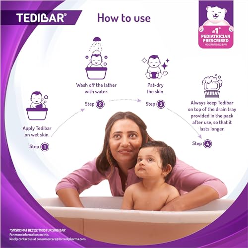 Tedibar Moisturising Baby Bathing Bar 75g + Atogla Baby Lotion 200ml - By Torrent Pharma
