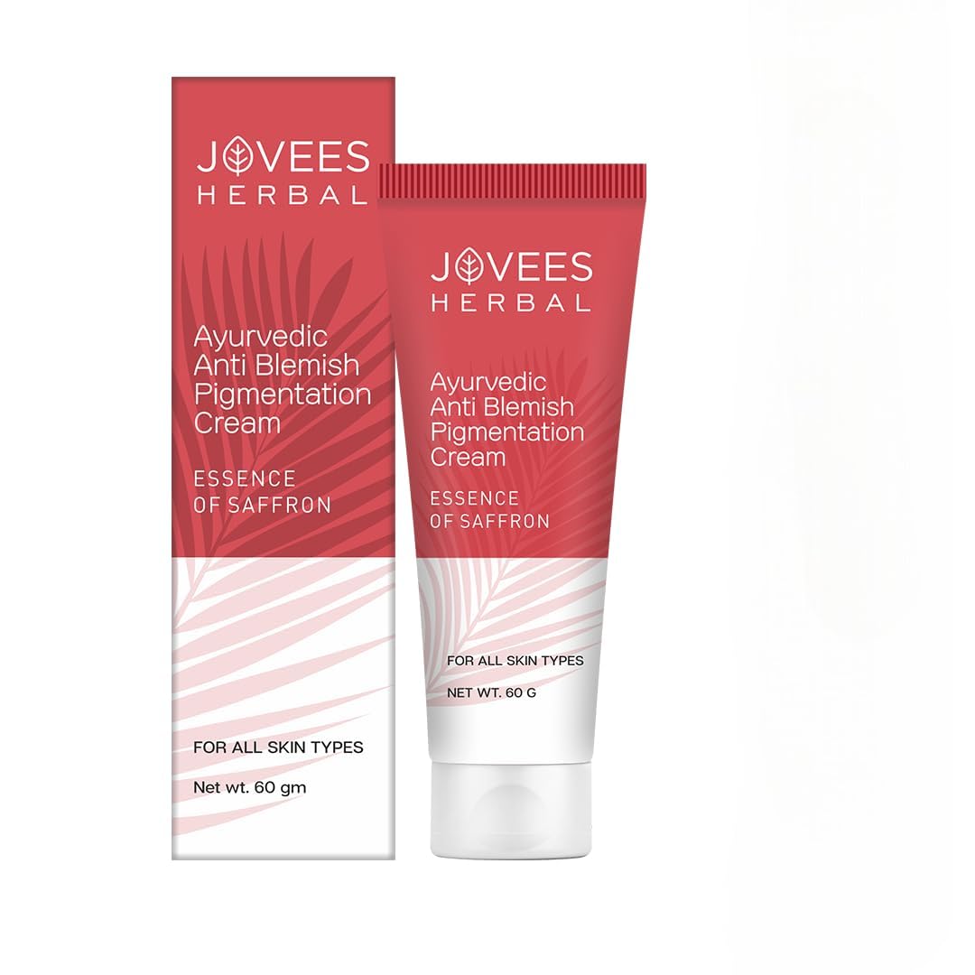Jovees Herbal Anti-Blemish Pigmentation Cream with Saffron | Reduces Dark Spots, Acne Scars & Pigmentation | Ayurvedic Formula with Almond, Coconut & Olive Oil for Skin Brightening & Even Tone | For All Skin Types