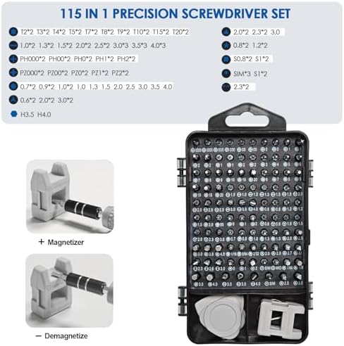 Precision Screwdriver Set, 115 - in - 1 Electronics Repair Tool Kit for Computer, Laptop, Phone, Watch, Game Console, Electronic,PC Repair Tool Kit