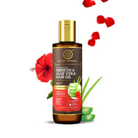 Khadi Natural Hibiscus & Aloe Vera Hair Oil | Oil for Frizzy Hair | Silicone & Mineral Oil Free | Suitable for All Hair Types | Powered Botanics
