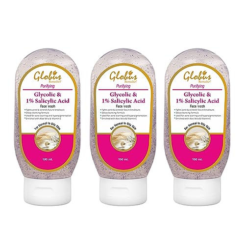 Globus Remedies Pimple Clear Face Wash with Glycolic & 1% Salicylic Acid - 100 ml (Pack of 3)