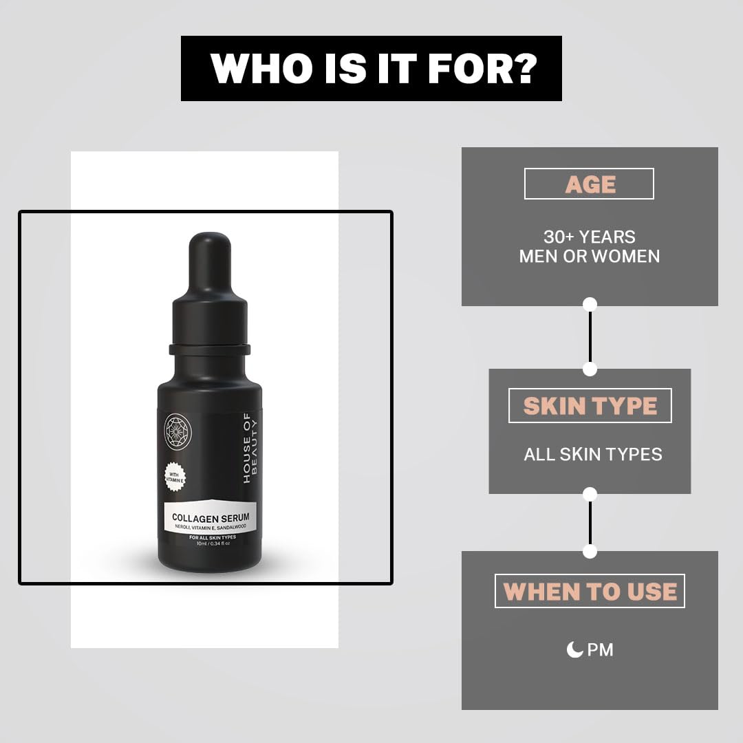House of Beauty Collagen Serum for Diminishing Signs of ageing, Wrinkles and Help boost the good fat of the face 10ml
