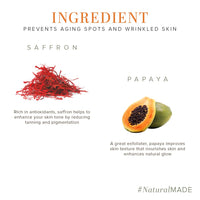 Khadi Natural Saffron and Papaya Herbal Anti Wrinkle Cream, 50g|Prevents premature aging|Skin brightening properties|Enhances natural radiance|Suitable for All Types of Skin