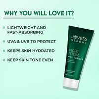 JOVEES Herbal Night Ritual Cream Moisturizer | Prevents Dark Spots | Reduces Fine Line | Skin Renewal & Rejuvenation | Nourishes & Hydrates Skin | Exfoliates |All Skin Types 100Ml