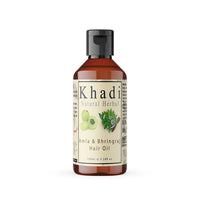 Khadi Natural Herbal Amla & Bhringraj Hair Oil | 100% Natural Pure Amla Hair Oil | Control Hair Fall | Nourishing Oil For Hair Growth | Paraben & Silicone-Free Suitable For All Hair Types 100ml Pack