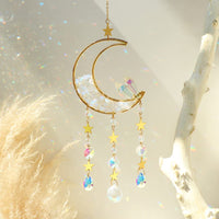 Opal Moon Crystal Suncacher - Sun Catchers Indoor Window Prism Crystal Moon Dream Catcher Wind Chimes Crystals and Healing Stones Rainbow Maker Garden Tree Decorations Outdoor Moon Opal Crystal