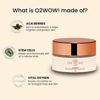 BiE O2WOW Oxygenating & Firming Face Mask | Detan, Pigmentation & Dark Spot Care | Instant Tan Removal | Acai Berry, Ginseng Stem Cells & Vital Oxygen | All Skin Types | 20gm