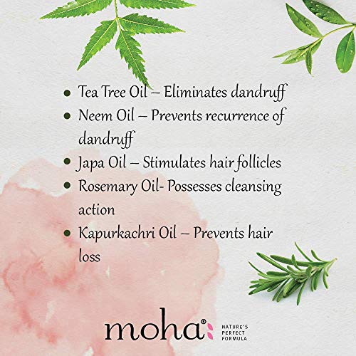 moha: Anti-Dandruff Shampoo With Perfect Blend Of Hibiscus & Tea Tree Oil For Men & Women all types of hairs - 200ml (Pack of 1)
