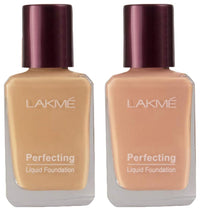 Lakmé Perfecting Liquid Light Coverage Foundation For All Skin Type Natural Finish, Pearl, 27Ml And Perfecting Liquid Coverage Foundation For Skin Type, Marble, 27Ml Pack of 2