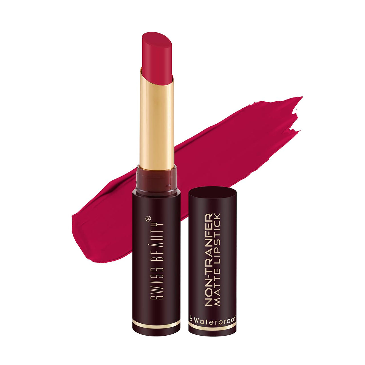 Swiss Beauty Non-Tranfer Matte Lipstick, Smooth & Waterproof, Pink Up, 2g