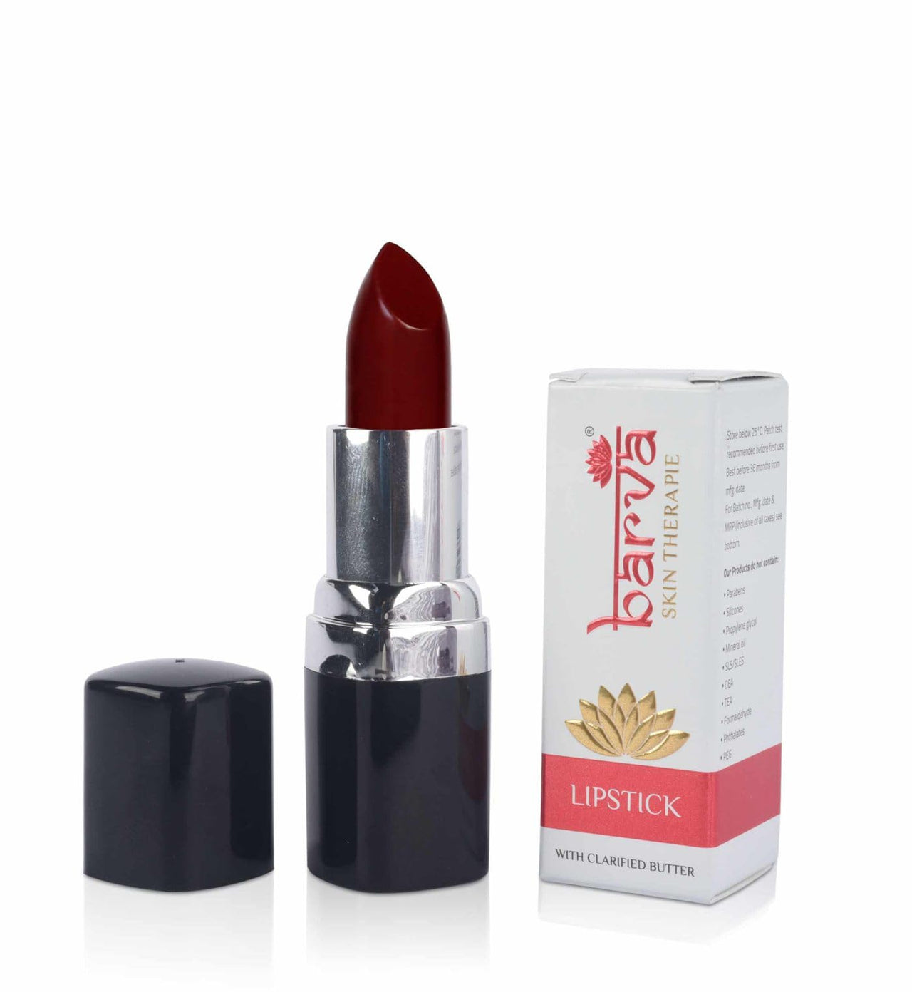 Barva Natural & Moisturising Lipsticks made using Clarified Butter, Kokum butter and Mineral Colours, 4.3g (Pack of 2) (Wine Red 616 & Orchid 222)