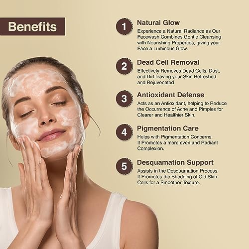 GLAMACIOUS Deep Pore Vitamin C Foaming Face Cleanser with Brush (100ml) | Anti-Acne & Pigmentation Control | Purifies, Detoxifies & Nourishes Skin | Sebum Control with Licorice & Niacinamide