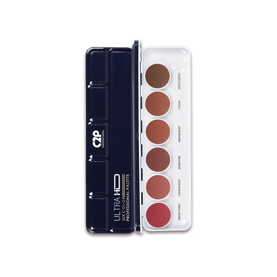 C2P Pro 6-Shade Lipstick Palette for Women (21g) – Nude Creamy Matte Lip Colors | Blusher & Contour | Waterproof, Lightweight, Long-Lasting & Hydrating Lipstick Kit (Nude Whisper)