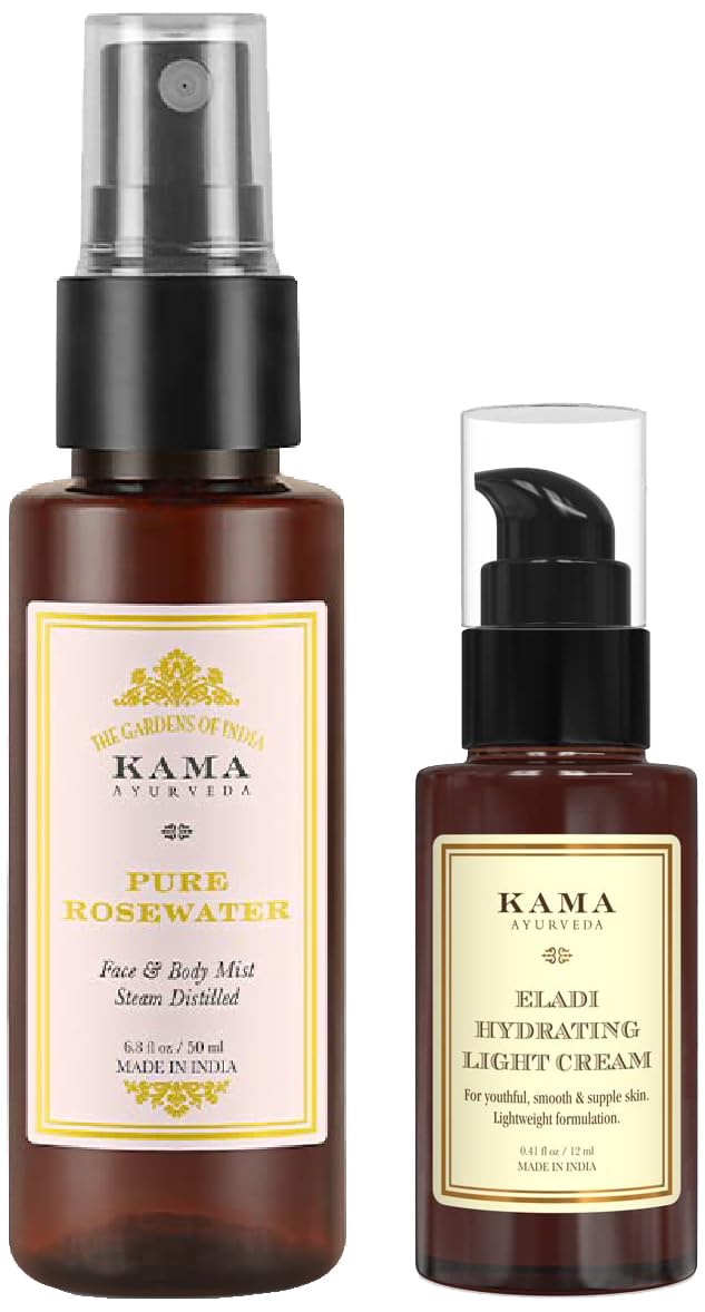 KAMA AYURVEDA ELADI HYDRATING LIGHT CREAM 12GM & Kama Ayurveda Pure Rose Combo