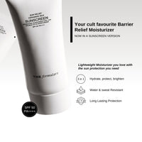 The Formularx Sun Relief Ceramide Sunscreen SPF 50 PA++++ | Broad Spectrum UV & Blue Light Protection | For Oily, Acne prone, Sensitive Skin | Brightening Barrier Care with Niacinamide, Hyaluronic acid, & Peptides | Lightweight, No White Cast | Water & Sw