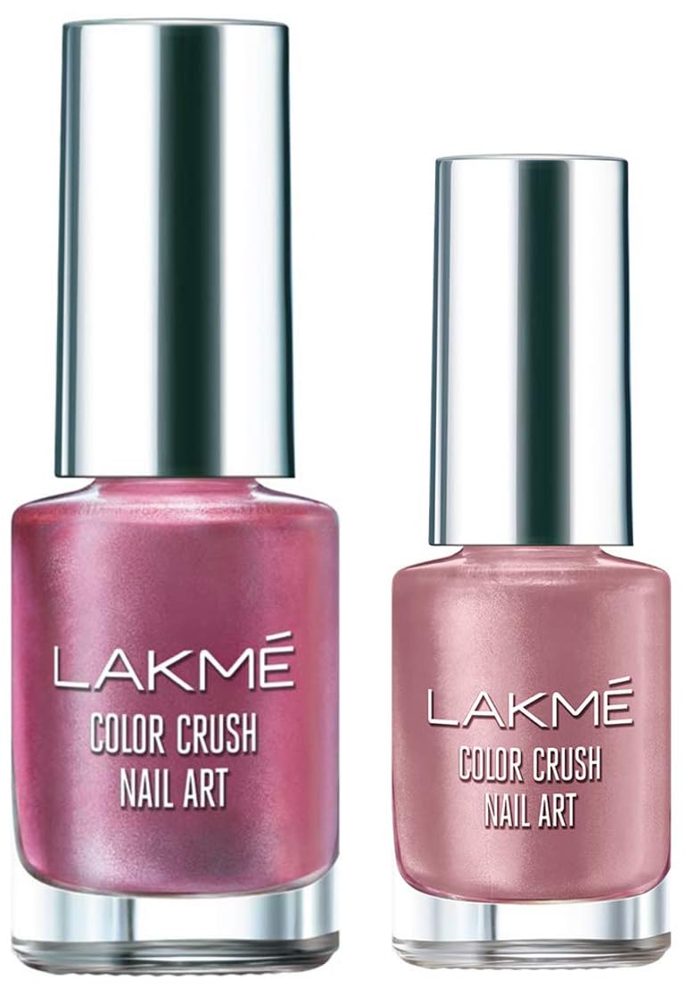 Lakmé Color Crush Shimmery Finish Nailart, M3 Original Nude, 6 Ml & Color Crush Nail Art, C2, 6Ml