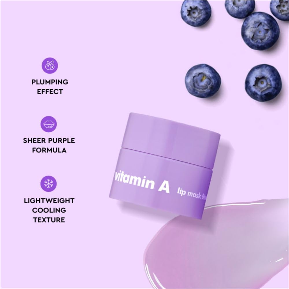 The Face Shop Vitamin A Lip Mask With Blueberry Extracts, Shea Butter For Soft, Plump Lips Mini, 5g