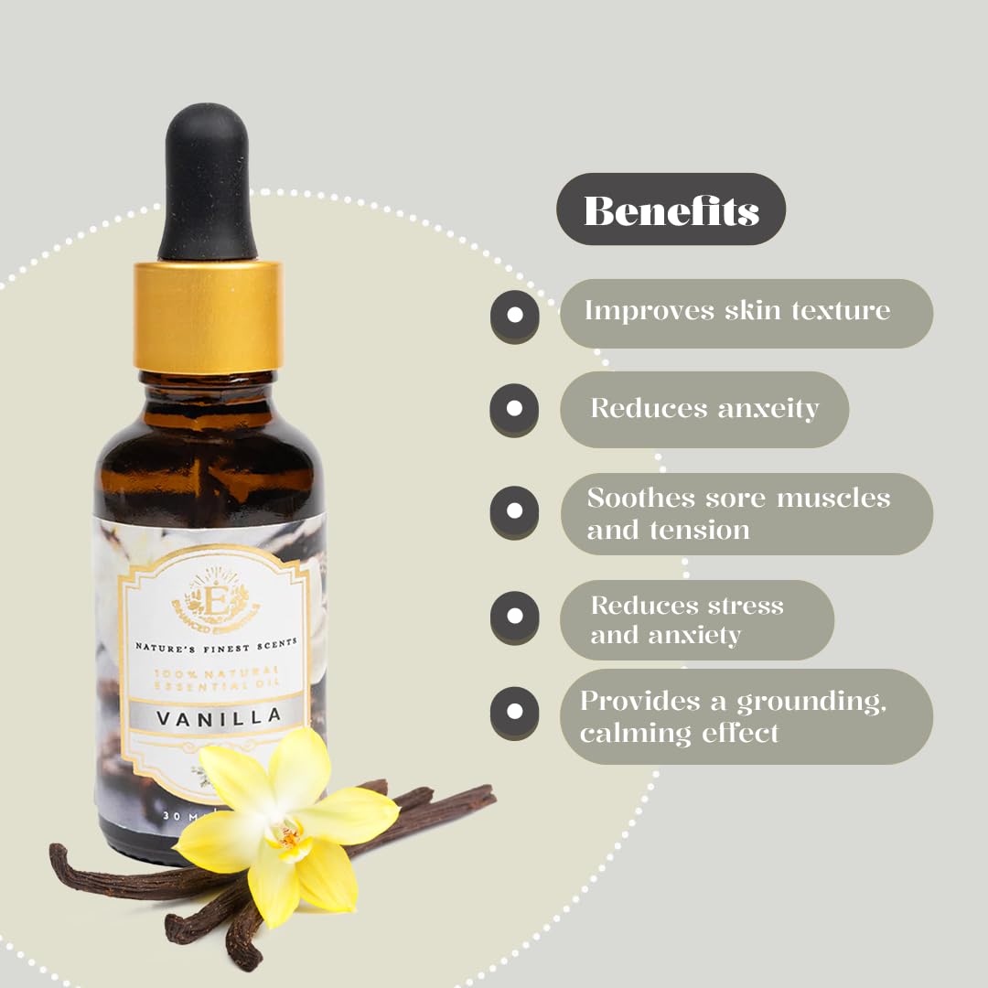 Luxurious Box of Vanilla & Sandalwood Essential Oils by Enhanced Essentials|Set of 2 x 30 ml |100% Pure and Natural|Therapeutic & Ultra Premium Grade|Highly Concentrated Oils for Home Diffusers,Skin Care,Aromatherapy, Bath,Massage,Humidifiers,Perfumes,Soa