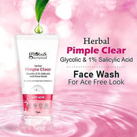 Globus Naturals Herbal Pimple Clear Glycolic & 1% WW Salicylic Acid Face Wash, Enriched With Orange & Almond, For Oily & Acne Prone Skin, 75 gm (Pack of 3)