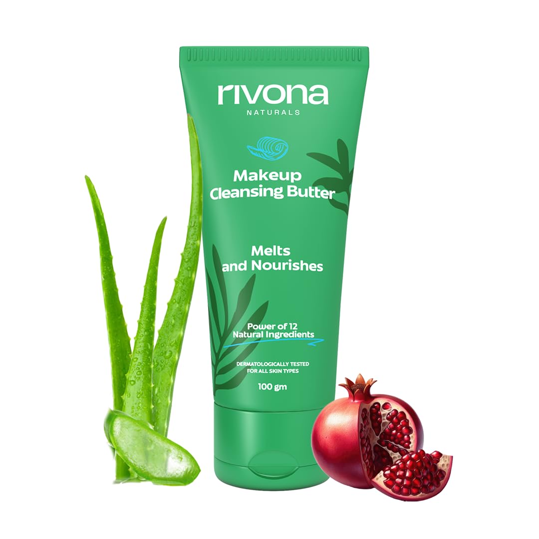 Rivona Naturals Makeup Cleansing Balm | Gently Removes Make-Up & Hydrates | Removes Excess Oil & Dirt enriched with 12 Active herbs |All Skin types |100G