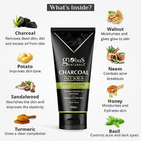 Globus Naturals Anti Pollution & Anti Acne Charcoal Face Scrub, Detox & Deep Cleanse Formula, Fights Pollution and De-Tans skin, For Men with Oily & Acne Prone Skin, 100 gms