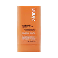Akind Stick With It Super Smooth Sun Stick SPF 50 PA+++ | Lightweight + Twist Up Sunscreen + UVA/UVB Protection + No White Cast | For All Skin Types | Skin Barrier Defence range | Hyaluronic acid, Macadamia Butter, Vitamin E, Argan Oil