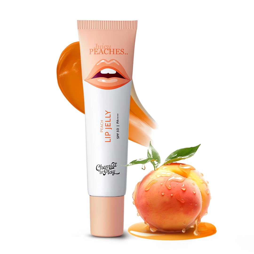 Chemist At Play Peach Tinted Lip Balm for Dark, Dry, Chapped and Pigmented Lips| Gives 24 hours moisturization| SPF 50 PA++++| Has 2% Kojic Acid, Hyaluronic Acid, ceramides & Peptides| 10gms