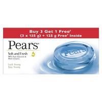 Pears Naturale Detoxifying Aloevera Bodywash, 250 ml and Pears Soft & Fresh Bathing Bar with 98% Pure Glycerine & Mint Extracts - For Fresh Glow (125g x 4)