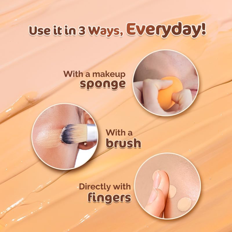 Mamaearth Glow Serum Foundation, Medium Coverage, Matte Finish, With Vitamin C & Turmeric For 12-Hour Long Stay- 06 Almond Glow - For All Skin Types - 30 Ml