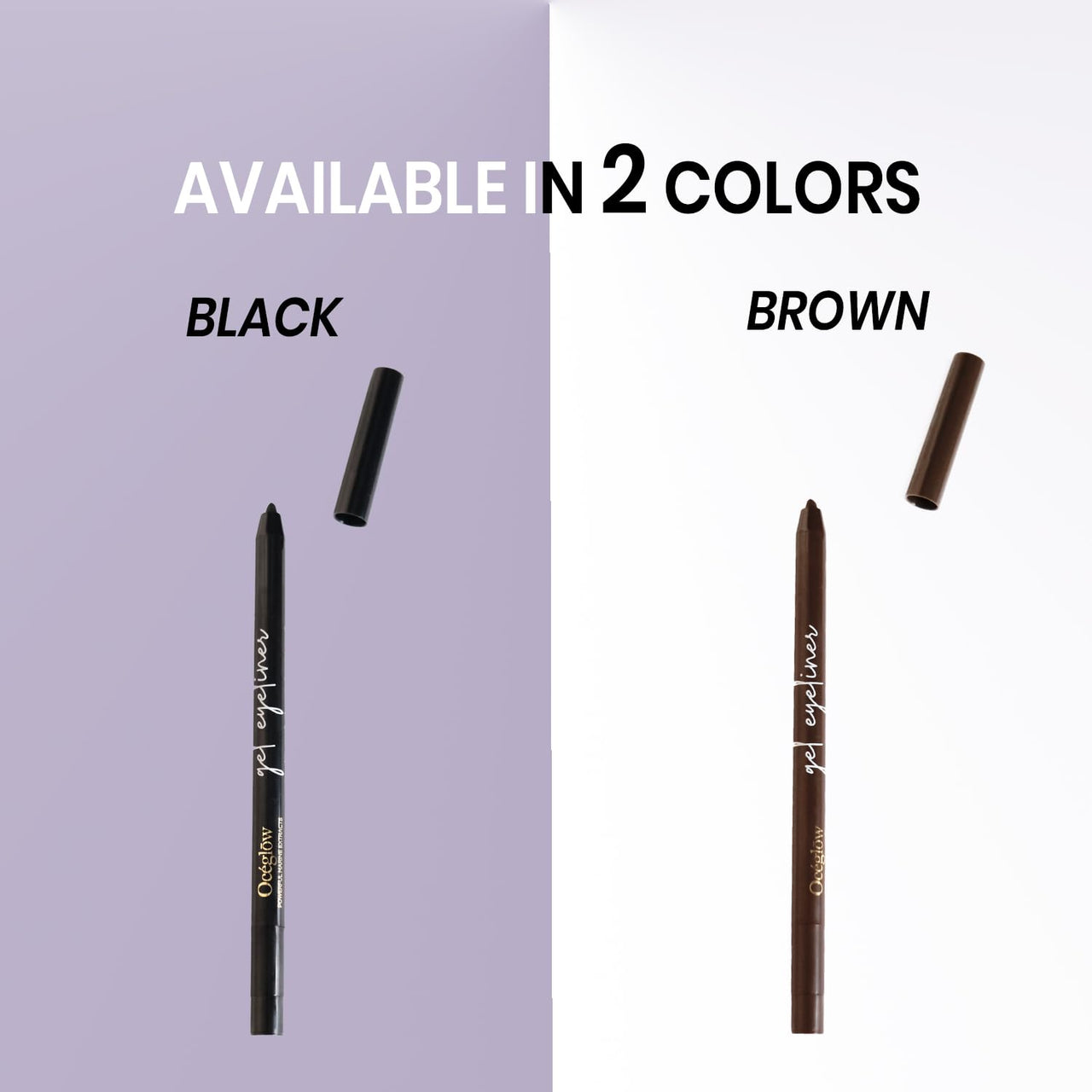 Oceglow Waterproof Gel Eyeliner | Smudge-Proof & Long-Lasting | Intense Color Payoff | Smooth Glide Formula | Black Color - 0.5g