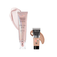 FACESCANADA Rose Glow Kit Medium Coverage Rose Gold Strobe Cream (30Ml) + Warm Natural All Day Hydra Matte Mini Foundation (15Ml) Makeup Kit For Women (Combo Pack Of 2)