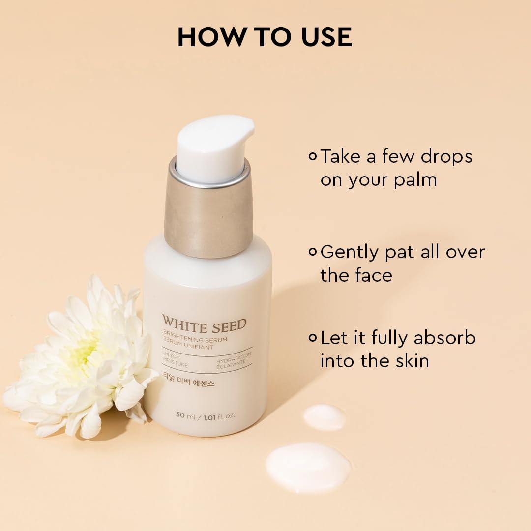 The Face Shop White Seed Brightening Face Serum with Niacinamide & Hyaluronic Acid |For Dark Spots, Dullness & Acne Scars | Suitable for Normal,Oily, Dry,Combination Skin|Sulphate & Paraben Free,30ml
