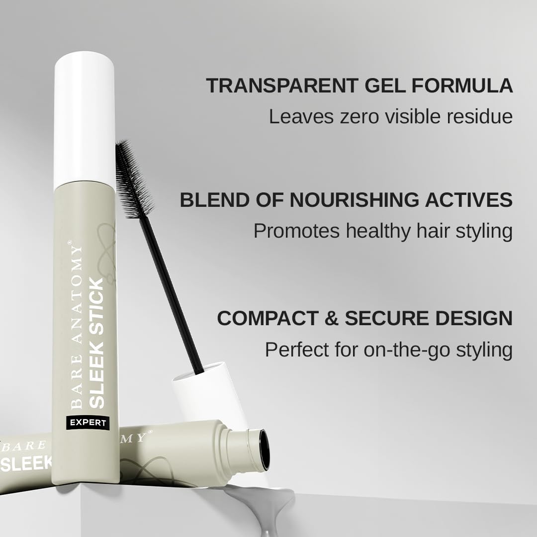 Bare Anatomy Expert Sleek Hair Finishing Stick|100% Alcohol & Silicon Free Formula|Baby Hair,Frizzy Hair & Flyaway Fixer|Non-Sticky & Non-Crunchy|Natural Sleek Finish With No Residue|10Ml,Gel
